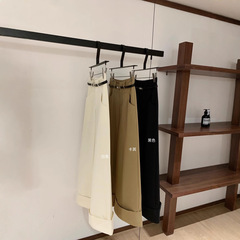 WGWE7367#设计感舒适高腰阔腿裤长裤休闲裤(配腰带)