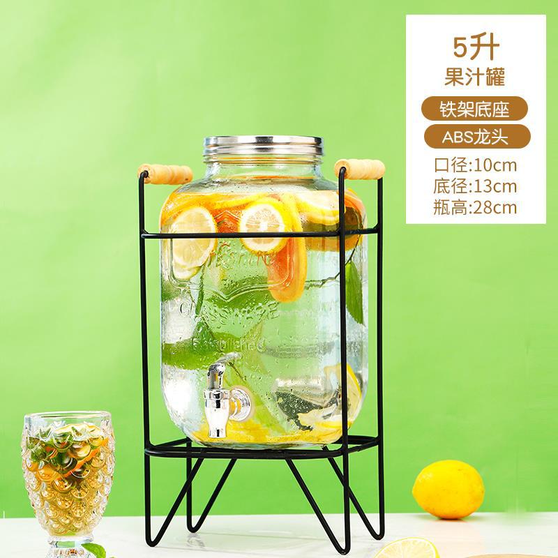 Cubo de cerveza de vidrio con grifo Cubo de bebida casera Cubo de té de frutas Cubo de cola contenedor Internet celebridad jugo puede botella de burbuja