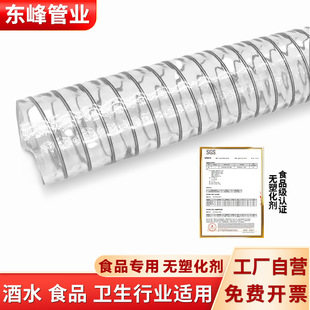 Food Grade Steel Wire Hose Pu Hose Transparent Thickeneded Pressure-Resistant Wear-Resistant Smooth Tube Wine Milk Edible Oil Delivery Tube