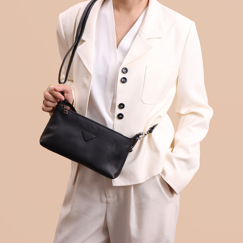 Fashion Large Capacity Small Square Bag For Women 2025 New Genuine Leather Simple Shoulder Crossbody Bag Versatile Handbag For Commuting - Thumbnail 2