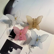透明蝴蝶抓夹发夹子女后脑勺新款小众网红ins磨砂鲨鱼夹发卡头饰