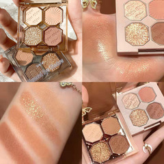 New Brilliant Diamond Four-Color Eyeshadow Glittering Beads Shimmer Matt Cheap Makeup 4-Color Eyeshadow Palette Wholesale