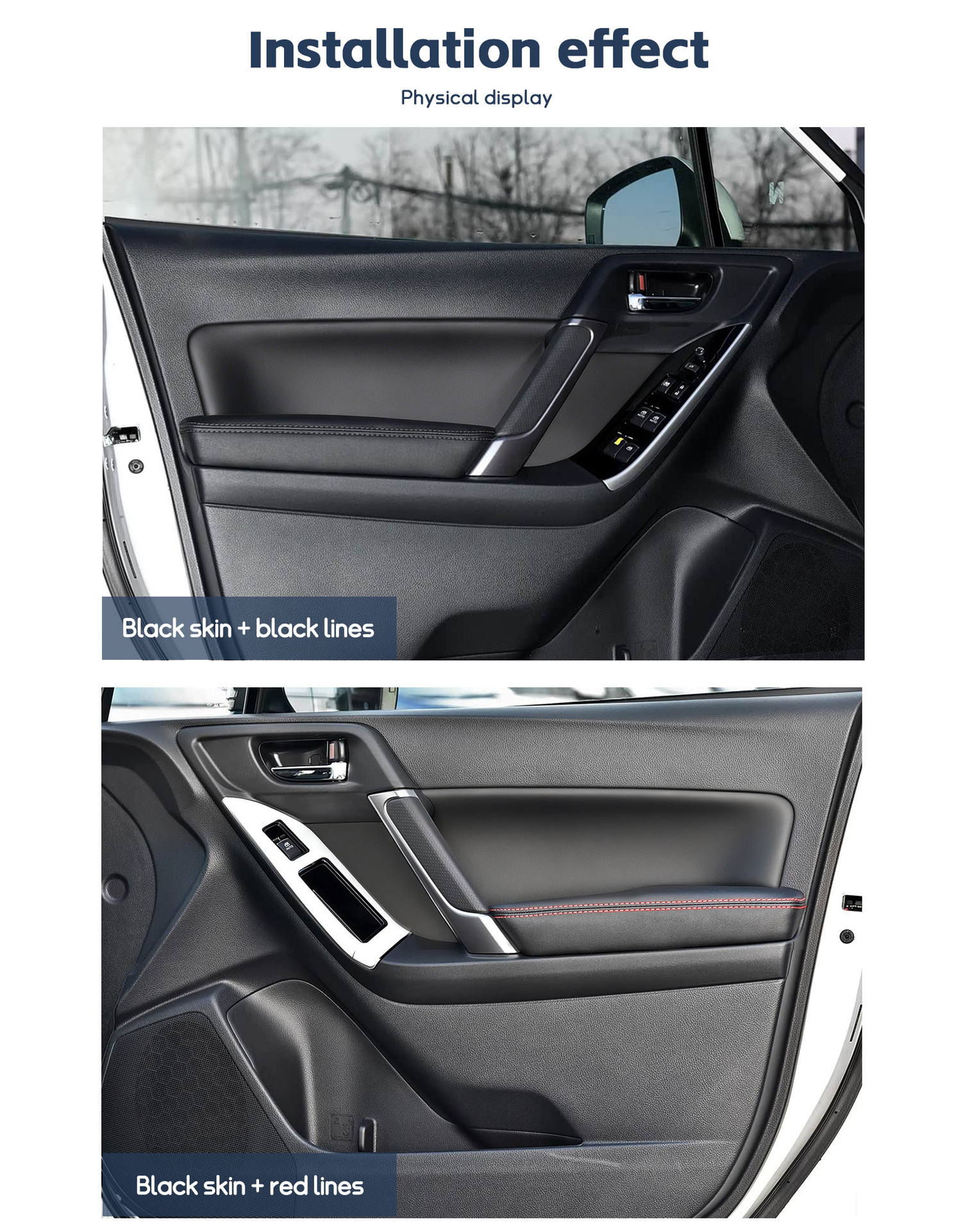 Suitable for 2014-2018 Subaru Forester Car Door Panel Leather Interior Modification Kit