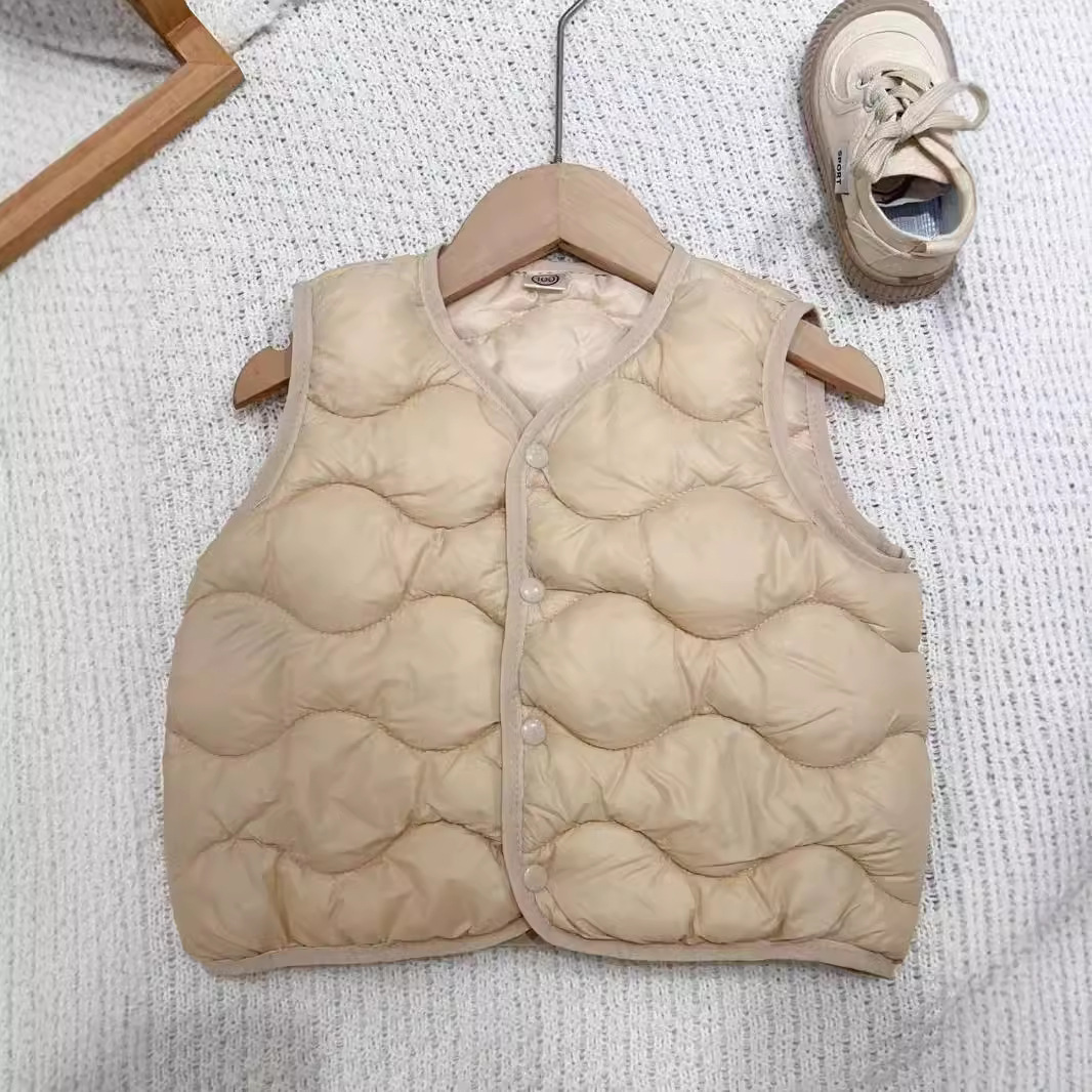 Otoño y invierno nuevo chaleco de plumón de algodón para bebés super suave chaqueta de algodón para niños y niñas