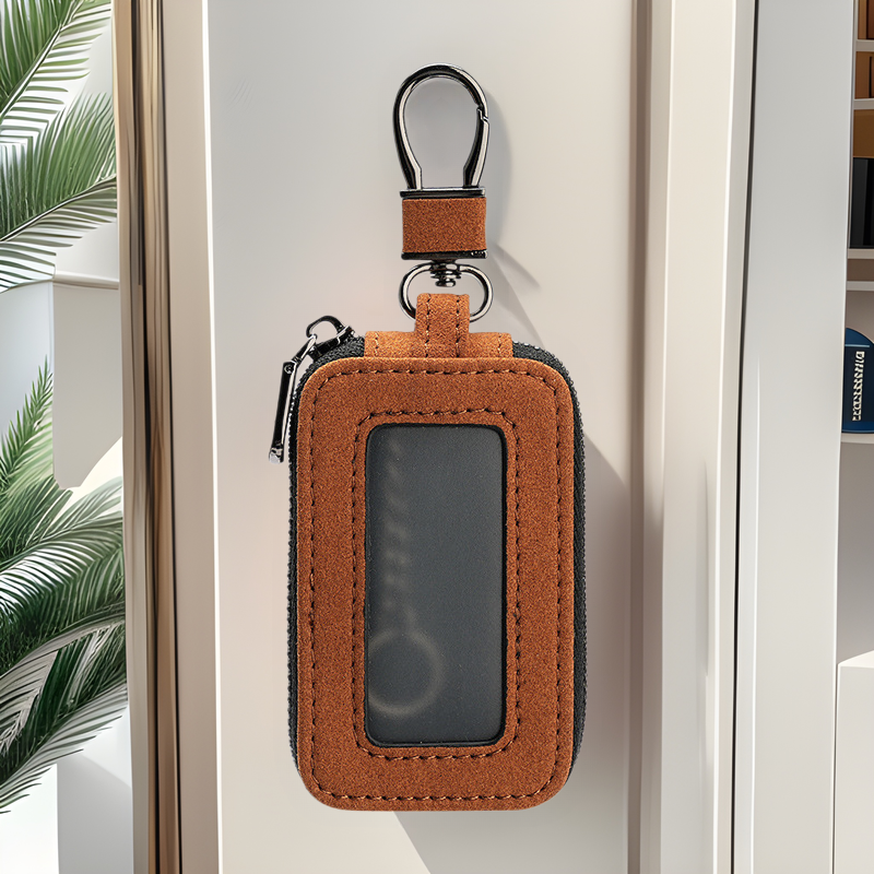 New suede car key bag mirror window unisex keychain home key bag multi-functional key bag