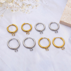 DIY アクセサリーコールドスタイルステンレス鋼シンプルなコイルイヤリングリアルゴールド炉電気メッキ溶接リングチタン鋼耳バックル耳スタッド