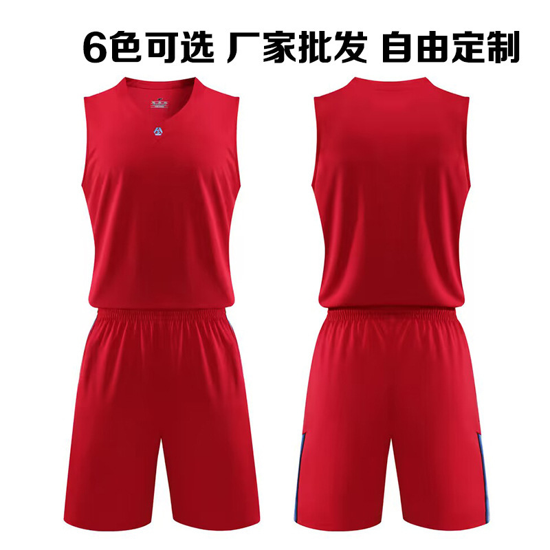 Wholesale Summer Student Game Training Team Clothes Men's and Women's Sports Vest Blue Jersey Adult Basketball Clothes suit