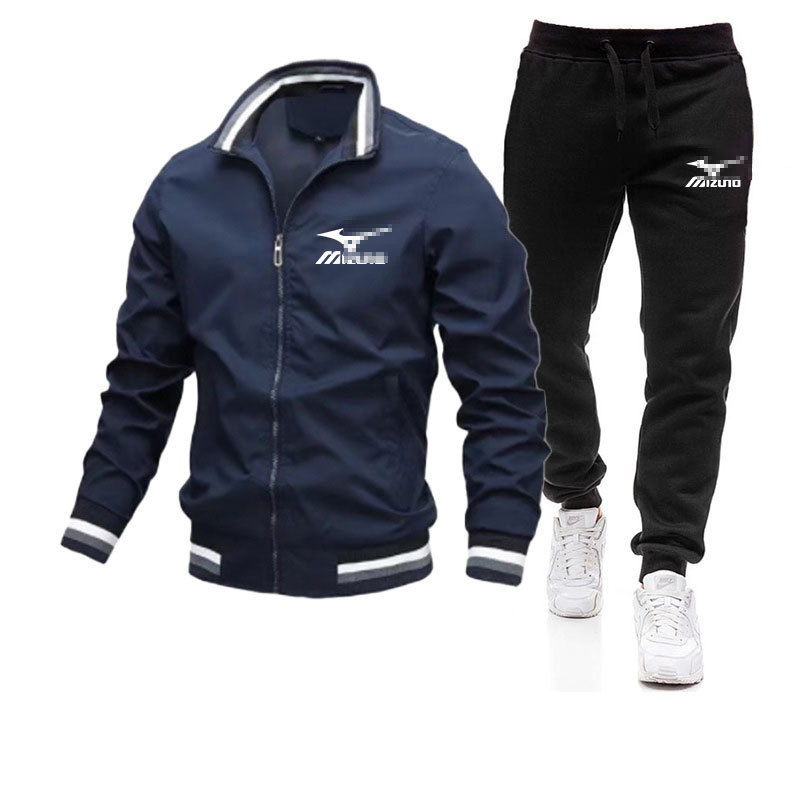 Nuevo primavera y otoño cross-border riding chaqueta de color sólido conjunto cardigan impresión de moda casual dos piezas