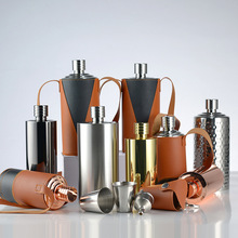 304不锈钢酒壶便携户外加厚圆柱形酒瓶1斤2斤装茅台瓶创意水壶