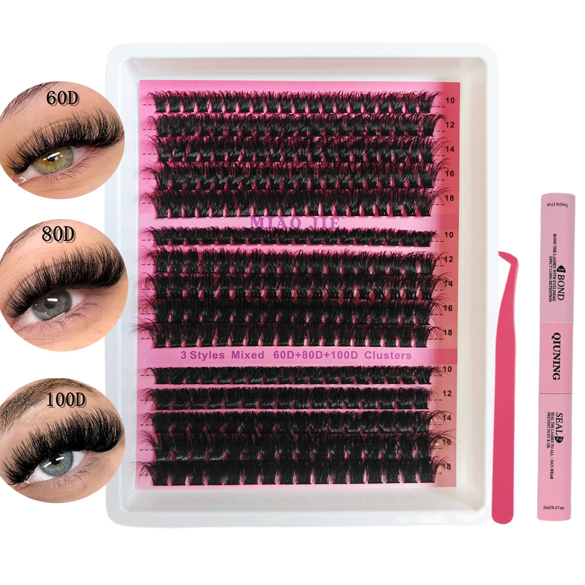 3D false eyelashes set 60D80D100D segmented eyelash extension…