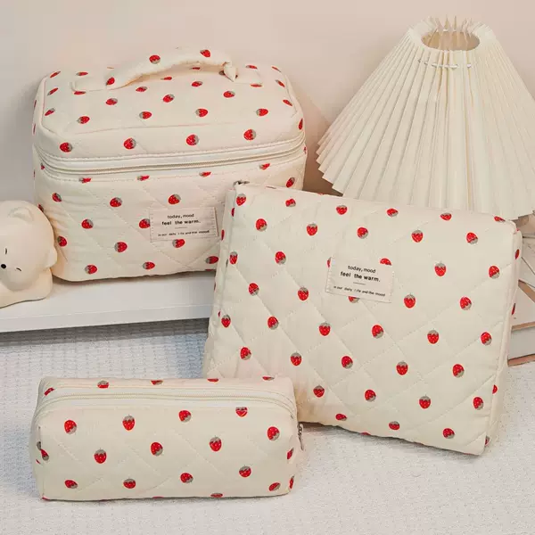 Cross-Border Vertical Makeup Bag with Large Capacity and Compartments, Portable Skincare Storage Bag, Travel Cosmetics Storage Bag