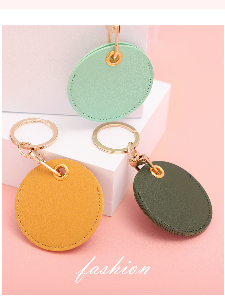 40g Weight Bag Pendant, Keychain Classification 1 Piece Quantity Daily Occasion Cute Round Solid Color Pu Leather Alloy Patchwork Unisex Bag Pendant Keychain 1 Piece