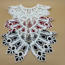 电脑盘花三合一绣花毛线手勾花毛衣领花外套领子装饰外贸服装辅料