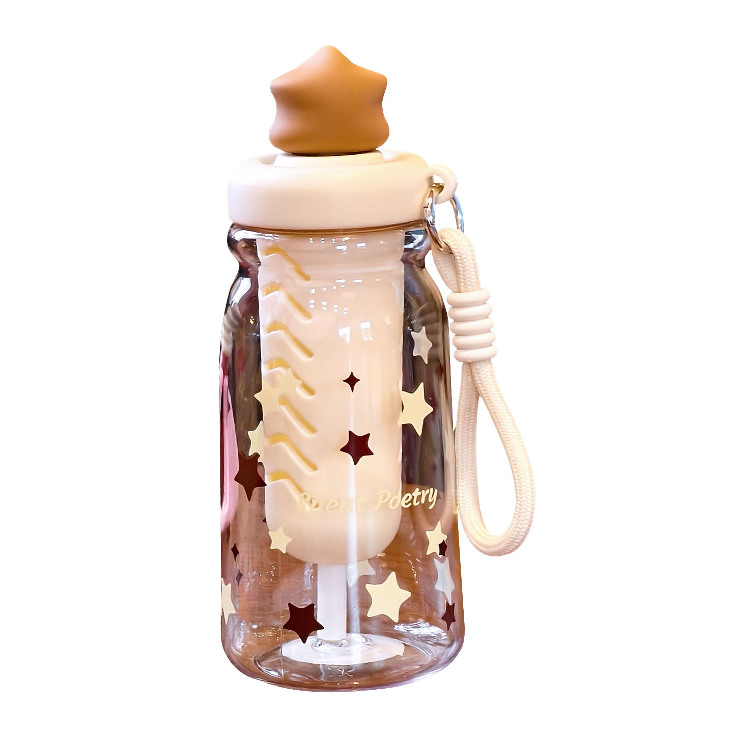 Taza de agua estrella para niñas 2026 verano nueva taza de plástico hermosa taza de paja de alto valor para estudiantes taza especial para la escuela image 6
