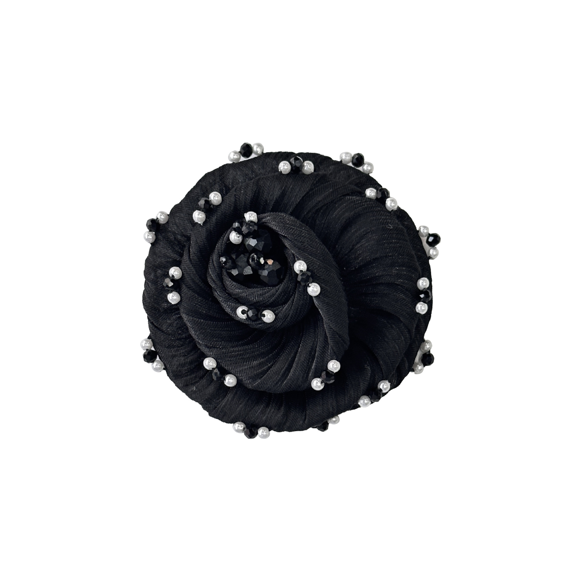 Flores de arena roja perlas multicolores adornadas con flores de tela broche de forma hermosa ropa joyas de cabello accesorios bolsos image 8