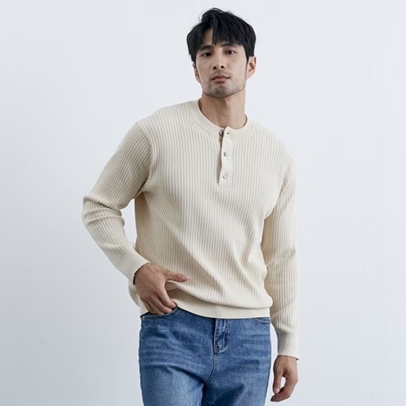 Autumn and Winter Henry Collar Sweater Men's Round Neck Warm Winter Wear Men's Design Sense Door Collar All-match Casual Knitted Sweater Autumn and Winter Henry Collar Sweater Men's Round Neck Warm Winter Wear Men's Design Sense Door Collar All-match Casual Knitted Sweater