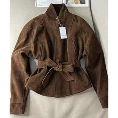 美拉德咖色收腰短外套韩系独特好看高级感轻熟风风风衣其它方领