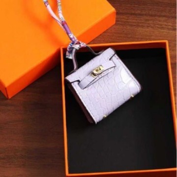 Mini Kelly Bag Pendant Crocodile Pattern Leather Cute Bag Pendant Car Keychain Blind Box Ultra-Light and Portable
