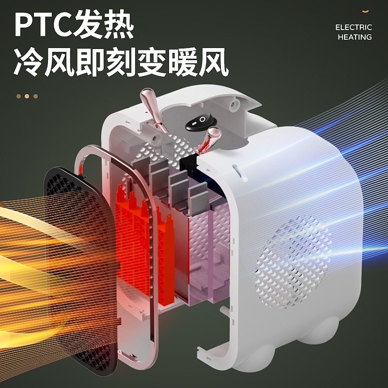 Source electric heater manufacturer cross-border heater dormitory heating artifact ceramic electric heater instant heating PTC 2