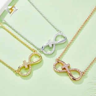 Mobius ring pendant S925 silver inlaid Mosan diamond necklace Seiko cross-border foreign trade new jewelry wholesale
