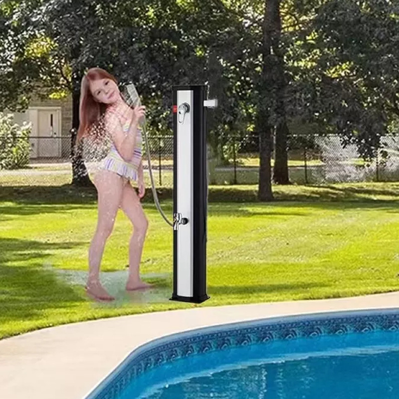 20 l dispositivo de baño al aire libre jardín de infantes temperatura constante al aire libre columna de ducha solar plata negro dos colores ducha de lavado de mascotas