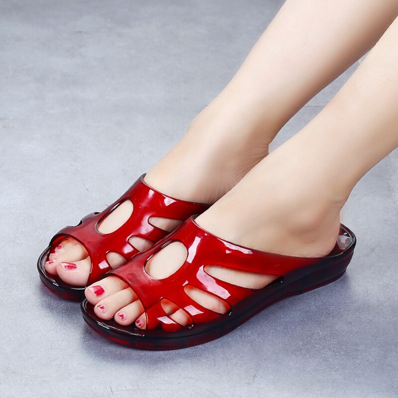 Crystal Slippers Flat Transparent Home Sandals Women's Outdoor Non-Slip Sandals for Elderly Indoor Slides Crystal Slippers Flat Transparent Home Sandals Women's Outdoor Non-Slip Sandals for Elderly Indoor Slides