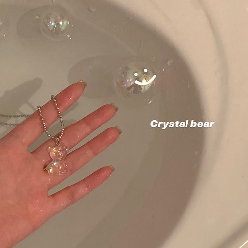 Summer Bear Necklace Unique Design  New Women's Japanese and Korean Sweet Cool Clavicle Chain Accessory Ins Necklace