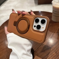 Apple 15promax ケース iPhone14pro シンプルレザー 新型 15 に適した新しい高級メイラードブラウン