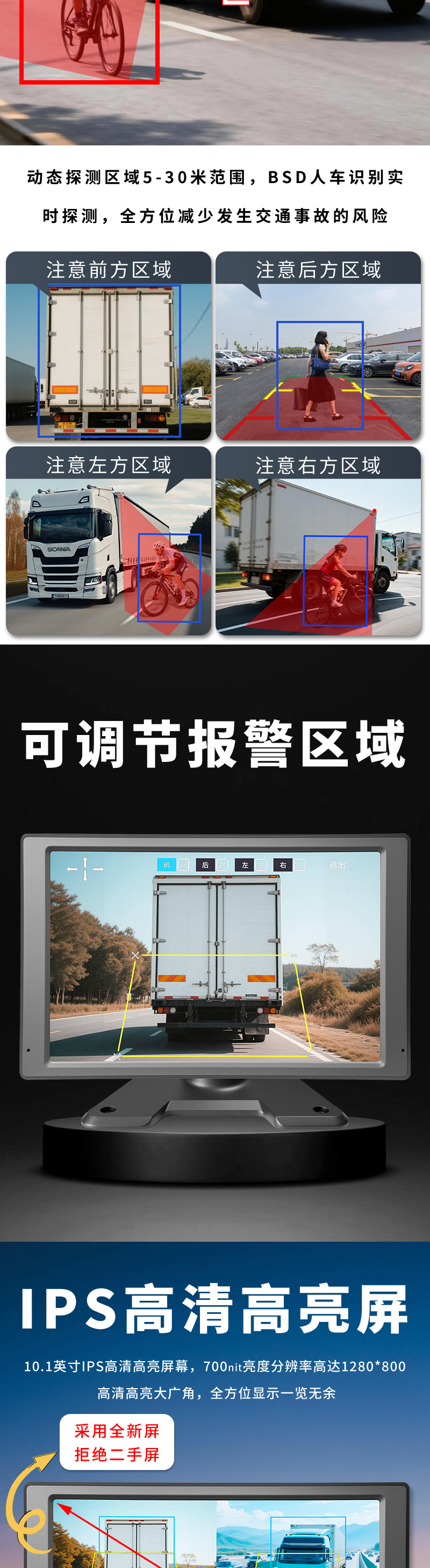 Truck Four-Way Monitoring HD Night Vision Dash Cam 360 Degree Panorama