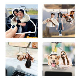 网红汽车后视镜挂件独立站爆款可爱挂件跨境定制可爱车内装饰品