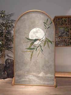 New Chinese Zen Style Screen Partition Living Room Modern Simple Entrance Door Entrance Home Hotel Blocking Wooden Screen