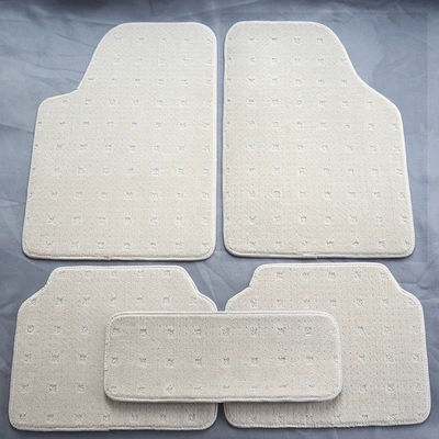 velvet surface — Ayaqaltılar (Kovriklər) - thickened-off-white-small-square-grid-universal-5-pieces