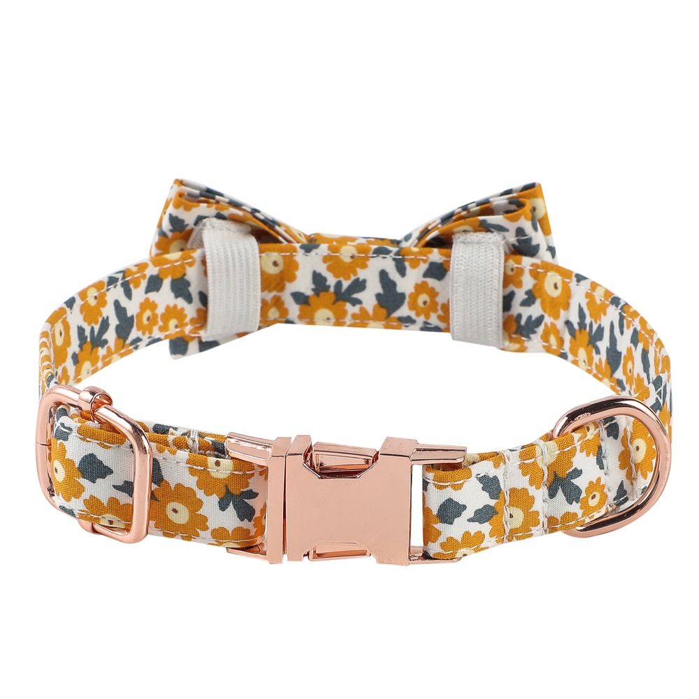 Fabricantes de nuevos productos transfronterizos de aleación de algodón collar de perros arco de perros pequeños collares de flores de mascotas