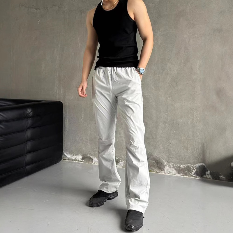 Gtal American Cool Breathable Casual Pants Summer Mesh Outdoor Casual Functional Pants Pleated Straight Drawstring Pants