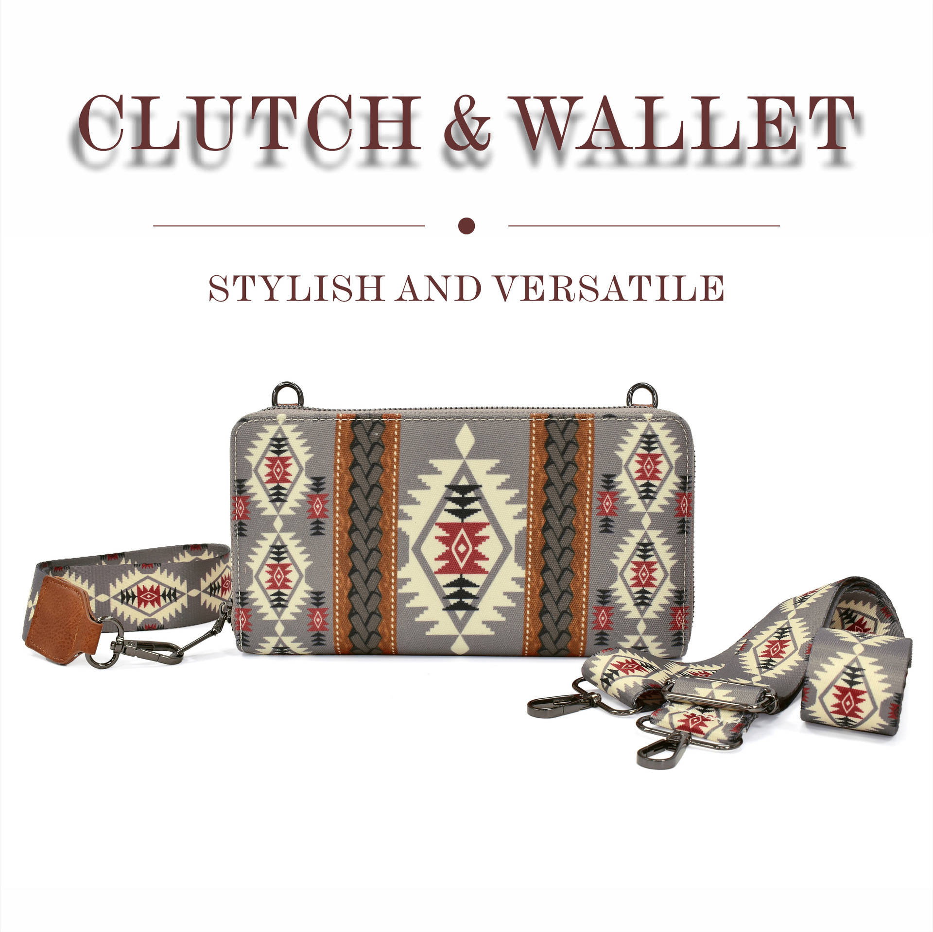 Women's Canvas Printing Ethnic Style Square Zipper Shoulder Bag Crossbody Bag display picture 26