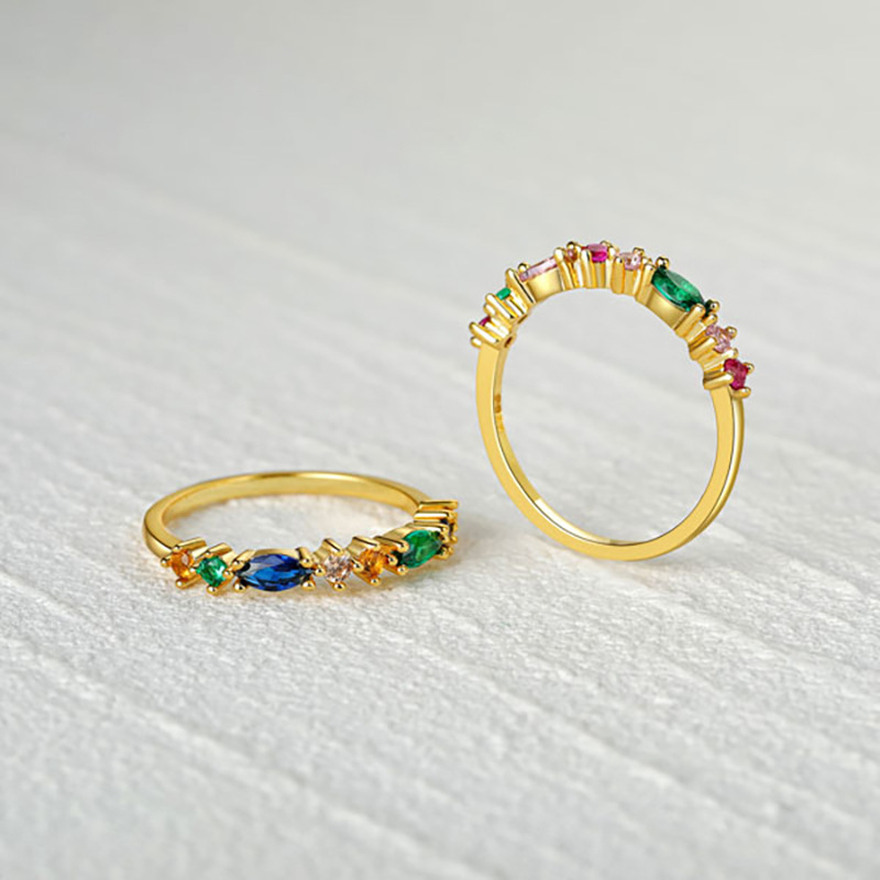 Simple Style Geometric Sterling Silver Inlay Zircon Rings 1 Piece