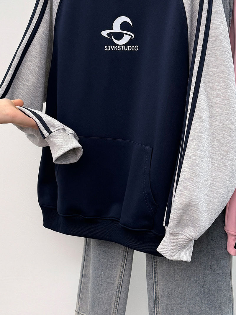 Felpa unisex coppia outfit primavera autunno sottile 2024 felpa con cappuccio stampata larga stile coreano top 100 kg_voghion.com