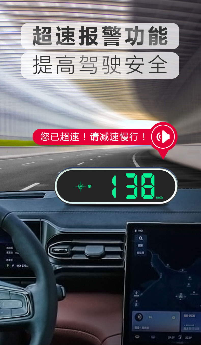 Car-Mounted Electronic Speed Detector Head-Up Display Radar with Automatic Update 2024 New Model Beidou Hud Car Device