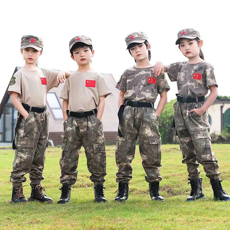 Children's Camouflage Clothing suit Primary School Students' Military Training Clothing Summer Camp Outdoor Training Clothing Garden Clothing Special Forces Performance Clothing