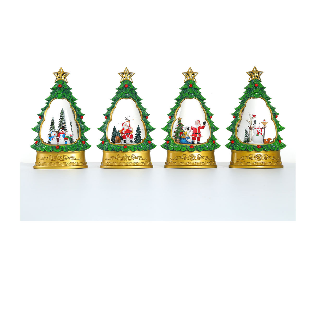 Nuevo colorido rociador de nieve interior luminoso árbol de Navidad decoración de escritorio regalos de Navidad decoración de regalos caja de música