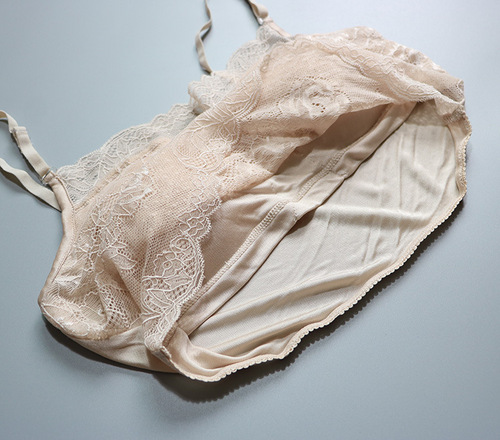 Silk suspender tube top, high-end mulberry silk large size knitted lace bra wrap, bottoming underwear with breast pads for women