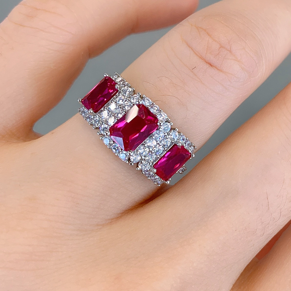 Dames ring met robijn in europese en amerikaanse trendstijl_voghion.com