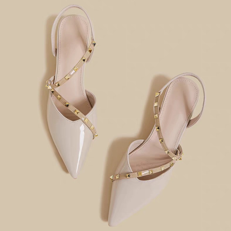 Pointed-toe Studded High-heeled Sandals For Women In Summer Style_voghion.com