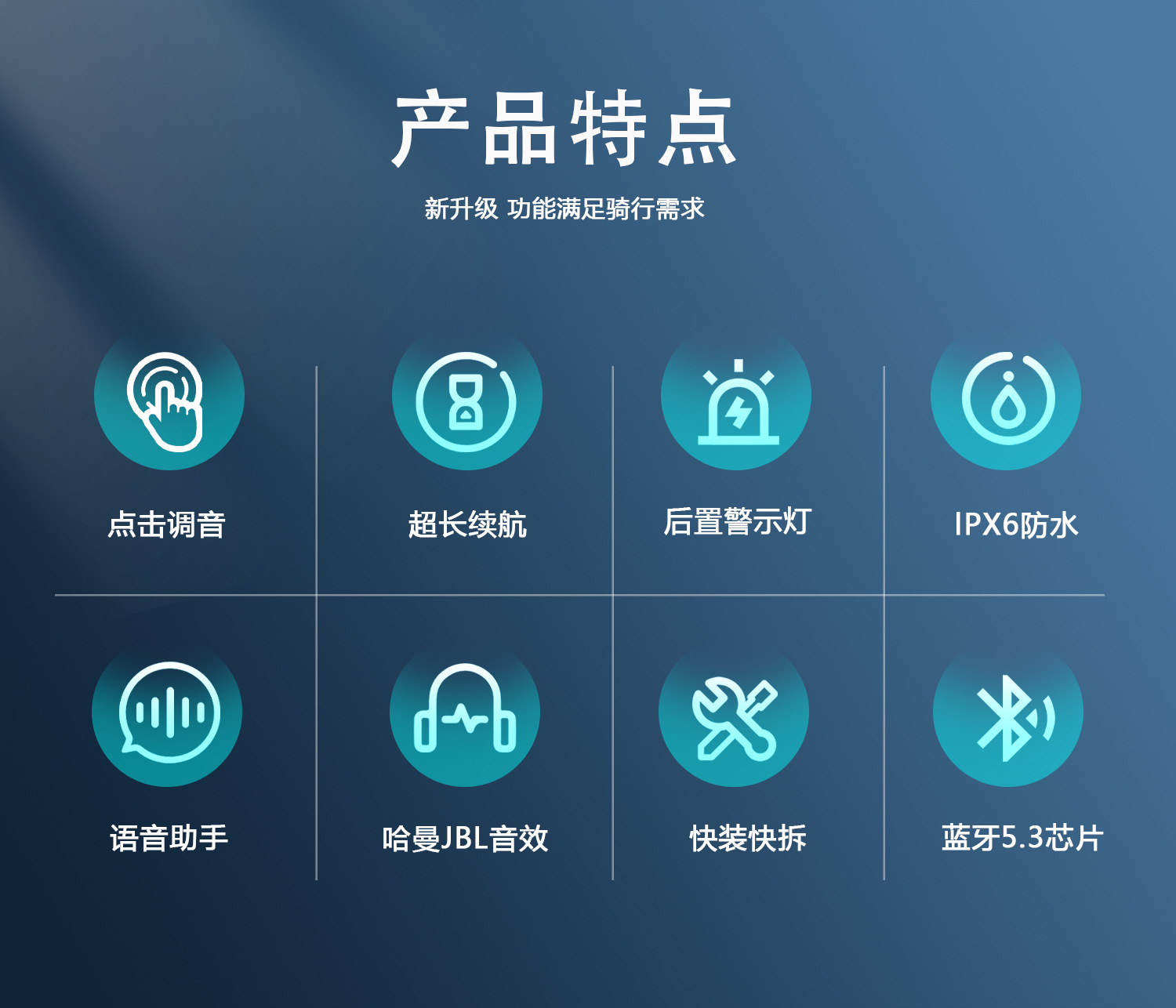 Cross-border helmet Bluetooth headset motorcycle Bluetooth music headset Bluetooth 5.3 solution 800 mA battery