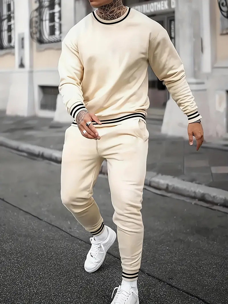 Comercio exterior transfronterizo Europa y América 3D impresión digital retro cuello redondo suéter pantalones traje ME1-ML1