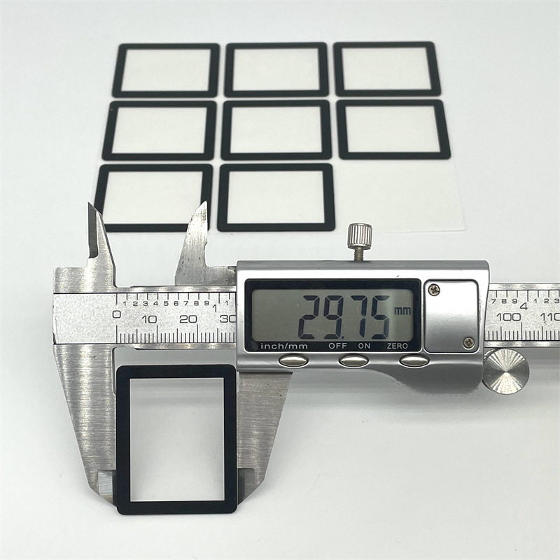 网版丝印PMMA高透36.9*29.8mm黑色边框透明视窗保护镜片切割外形