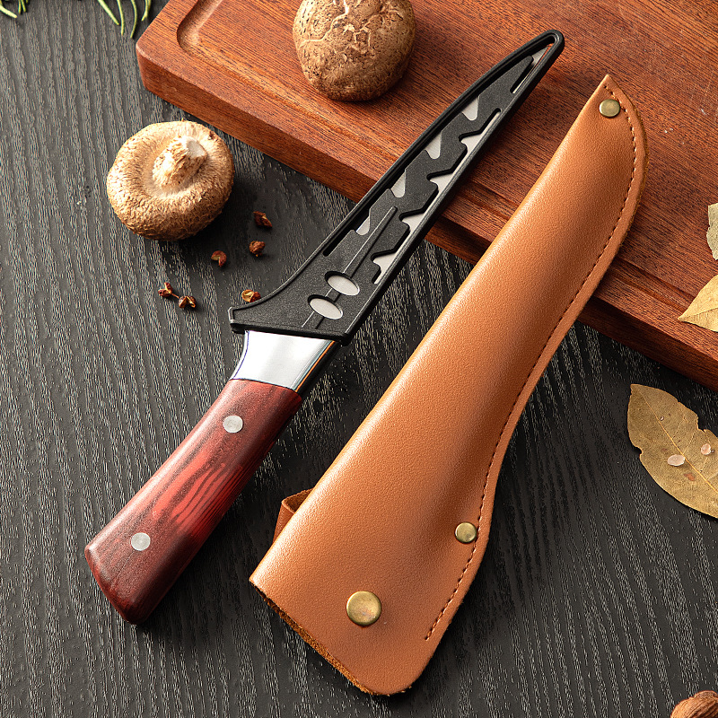 Cuchillo de corte especial para matar cerdos cuchillo de corte de hueso cuchillo de corte de carne cuchillo de carnicero afilado imitación patrón de palo de rosa sacrificio ganado cuchillo de punta de oveja