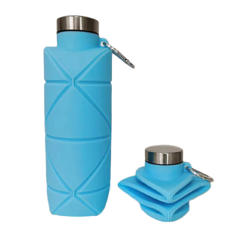 Silicona plegable Copa retráctil Copa compresión deportes viaje portátil botella de agua con mango taza de agua al aire libre Nuevo