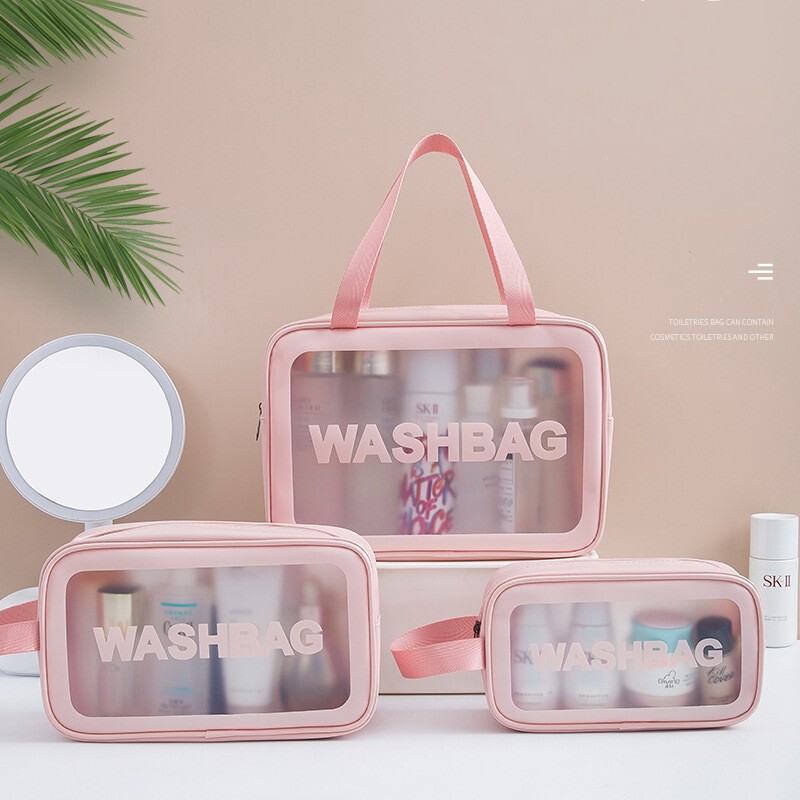 PU Transparent Cosmetic Bag Instagram Style Travel Portable Waterproof Wash Bag Frosted Cosmetic Bath Storage Bag PU Transparent Cosmetic Bag Instagram Style Travel Portable Waterproof Wash Bag Frosted Cosmetic Bath Storage Bag