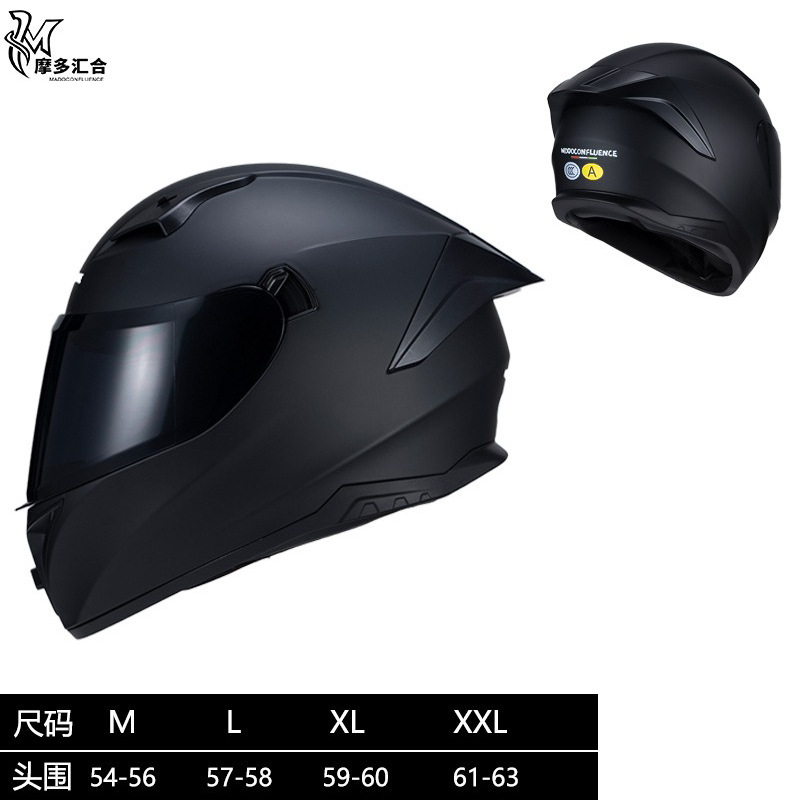 Cascos de motocicleta para hombres y mujeres, motocicleta retrógrado pedaleos de crucero de simulación de cuatro estaciones 3C personalidad anti-nebra casco completo